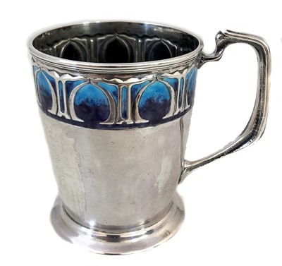 Lot 174A - An Arts & Crafts silver and enamel cup by William Hutton & Co