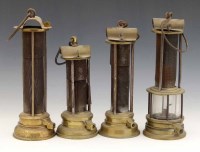 Lot 4 - Newcastle Davy Lamp With Iron Gauze & 3 Others