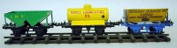 Lot 32 - Hornby Series O gauge, three various freight wagons: Shell Lubricating Oil tanker; Robert Hudson side tipping wagon; and LMS hopper wagon, all boxed.