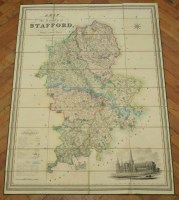 Lot 100 - Phillip's & Hutchings Map of Staffordshire