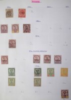 Lot 110 - Malaya and States stamp collection in album with Johore SG No. 1 used and including 1898 $5 used (SG No. 53).  Most states represented with several hi