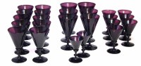 Lot 119 - Twenty five Victorian purple glasses in four