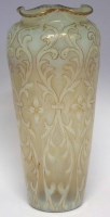 Lot 125 - Gilded vaseline glass vase possibly Webbs.