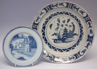 Lot 130 - Delft plate and a Faience charger.