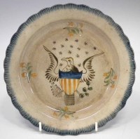 Lot 157 - American interest feather edge plate.