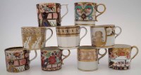 Lot 159 - Nine English porcelain coffee cans.