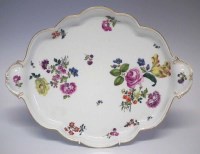 Lot 194 - Meissen twin handled tray circa 1750   painted