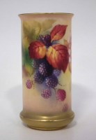 Lot 213 - Royal Worcester fruit beaker vase.