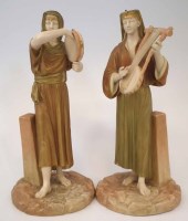 Lot 219 - Pair of Royal Worcester figures of Egyptian