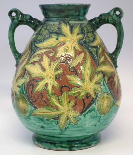 Lot 236 - Large Della Robbia twin handled 'Cantagalli'