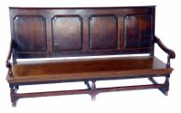 Lot 524 - George III oak settle