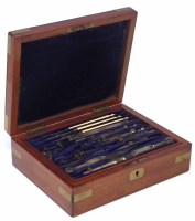 Lot 12 - Mahogany cased box with scientific instruments.