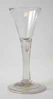 Lot 95 - Wine glass trumpet bowl plain stem.