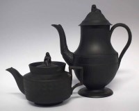 Lot 134 - Turner Black Basalt Coffee Pot, Hackwood Teapot