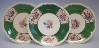 Lot 153 - Three Rockingham plates circa 1830  painted with