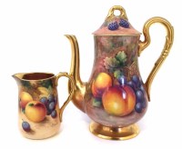 Lot 194 - Royal Worcester coffee pot and cream jug.