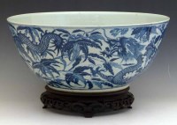 Lot 243 - Chinese blue and white large bowl, Kangxi mark