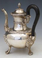 Lot 270 - French silver coffee pot.
