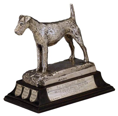 Lot 278 - A George V silver Airedale terrier trophy by Elkington