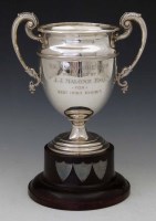 Lot 284 - Two-handled silver trophy cup and stand