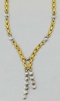 Lot 295 - 18ct gold and diamond necklace.