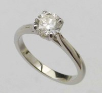 Lot 317 - Single stone diamond ring, 1.04ct , J, VVS