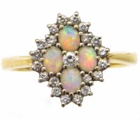 Lot 321 - Opal and diamond cluster ring