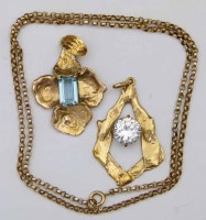 Lot 322 - 9ct gold and topaz pendant.