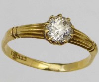 Lot 332 - Old cut single stone diamond ring.