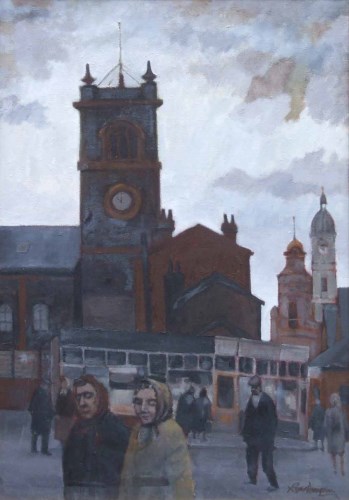 392 - Roger Hampson, St. George's Church, Bolton, oil.