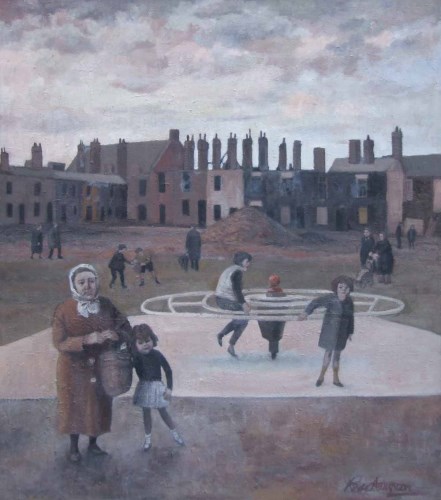 Lot 394 - Roger Hampson, The Roundabout, oil.