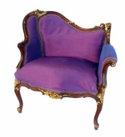 Lot 477 - Small upholstered salon chair of French