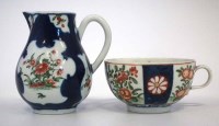 Lot 94 - Worcester cream jug and a teacup circa 1770