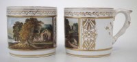 Lot 106 - Two Derby porter mugs (small size).