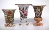 Lot 109 - Three miniature English porcelain vases circa
