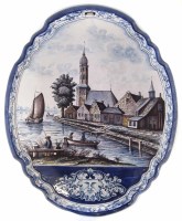 Lot 124 - Dutch delft oval plaque