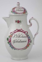 Lot 127 - German porcelain lidded coffee pot possibly Limbach