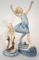 Lot 137 - Royal Worcester dancing waves and water baby.