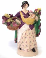 Lot 143 - Charles Vyse figure of a Flower Seller, dated 1921