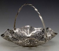 Lot 250 - Silver cake basket with pierced and undulating