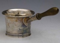 Lot 251 - Victorian silver brandy pan with a turned wood