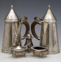 Lot 252 - Early Georgian style silver chocolate pot and