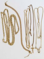 Lot 272 - Five gold necklace chains.