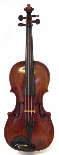 Lot 17 - School of albani violin with case and bow.