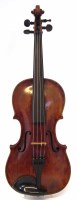 Lot 17 - School of albani violin with case and bow.