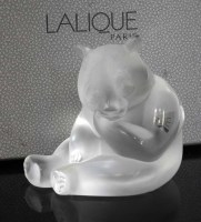 Lot 59 - Lalique model of a Panda, with box, 6cm high