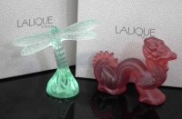 Lot 60 - Two boxed Lalique models, to include a green