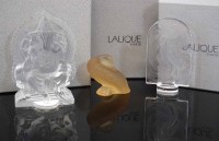 Lot 61 - Three Lalique boxed models, to include a figure