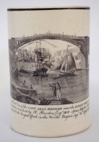 Lot 66 - Sunderland Creamware tankard circa 1796, printed