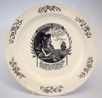 Lot 71 - Herculaneum Creamware plate circa 1810,   printed